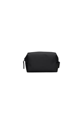 RAINS Wash Bag Small – Waterproof Toiletry Organizer, Coated Zip, 0.8 gal - color: Black