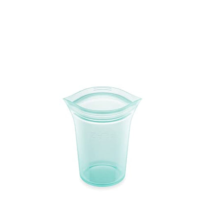 Zip Top Reusable Food Storage Bags | Small Cup [Teal] | Silicone Meal Prep Container | Microwave, Dishwasher and Freezer Safe | Made in the USA - color: Teal, size: Small Cup