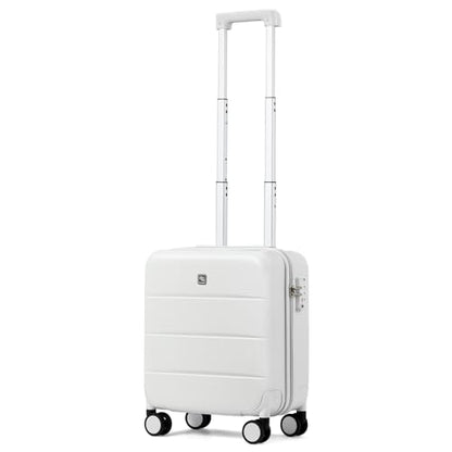 Hanke Underseat Carry On Luggage with Wheels, Hardside Small Suitcase - color: Smoke White, size: 16 Inch