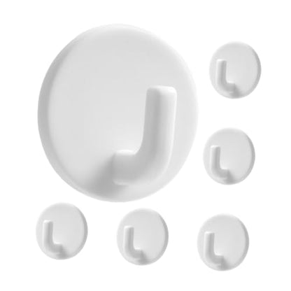 MAGICLULU 6pcs Self-Adhesive Wall Hooks for Kitchen and Bathroom Strong Adhesive Hanging Hooks for Towels Bags Keys No Drill Easy Installation for Home Organization
