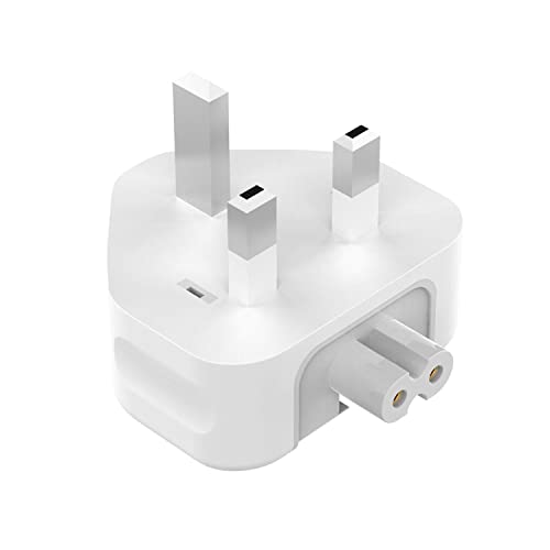 3 Prong Mac Duckhead Power Adapter UK Travel Standard Plug Head for MacBook - color: White01, size: Mac UK Travel Adapter Plug