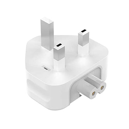 3 Prong Mac Duckhead Power Adapter UK Travel Standard Plug Head for MacBook - color: White01, size: Mac UK Travel Adapter Plug