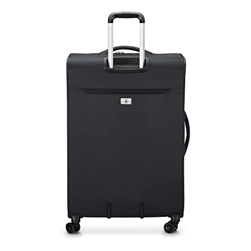 DELSEY PARIS Sky Max 2.0 Softside Expandable Luggage with Spinner Wheels, Black, Checked-Large, 28 Inch - color: Black, size: Checked-Large, 28 Inch