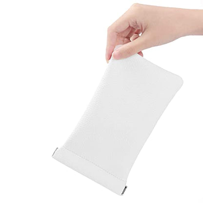 Pearl White PU Travel Pouch, Jewelry Sunglasses Bag Wedding Favor - color: Pearl White, size: 7.2"x.37"