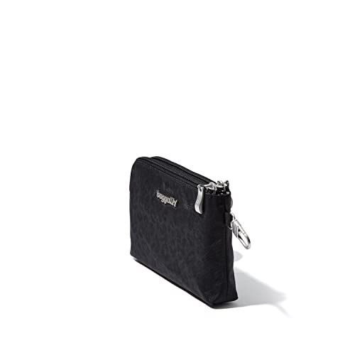 Baggallini On the Go Daily RFID Pouch - color: Black Cheetah Emboss
