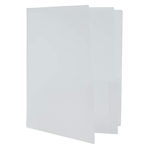 JAM PAPER Heavy Duty Plastic Multi Pocket Folders - 4 Pocket Organizer - Clear - 2/Pack - color: Clear, size: 4 Pocket (Pack of 2)