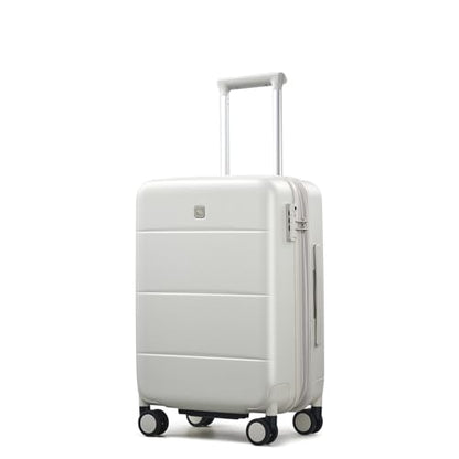 Hanke Carry On Luggage 22x14x9 Airline Approved Hardside 20 Inch Suitcase - color: Smoke White, size: 20 Inch EXT