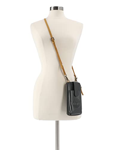 Timberland Women's RFID Leather Phone Crossbody Wallet Bag - color: Black (Altroz)