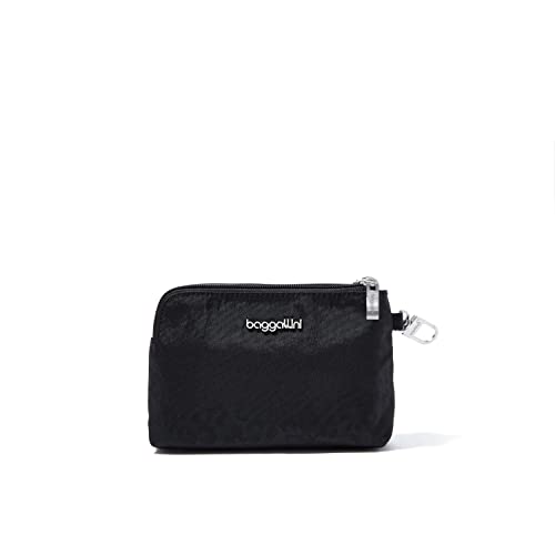 Baggallini On the Go Daily RFID Pouch - color: Black Cheetah Emboss