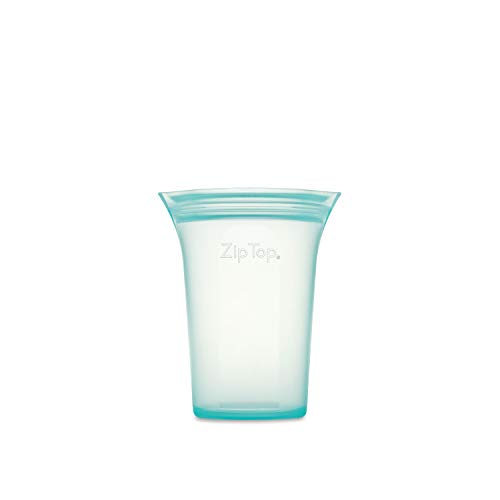 Zip Top Reusable Food Storage Bags | Small Cup [Teal] | Silicone Meal Prep Container | Microwave, Dishwasher and Freezer Safe | Made in the USA - color: Teal, size: Small Cup
