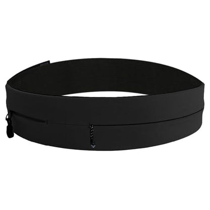 AnsrJ Adjustable Running Belt for Women & Men.Slim Thin Elastic Waistband. - color: BLack