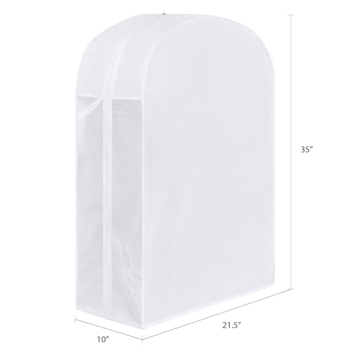 32" Cotton Garment Bag for Hanging Clothes, Short, 3 Pack Suit Bag - size: 10"W x 32"H-3pcs