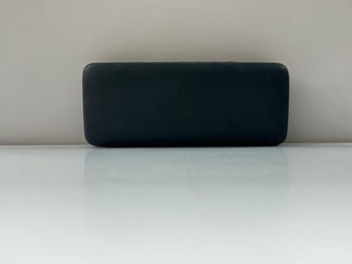 Premium Curved Rectangular Glasses Case, Hard Shell PU Leather Eyewear Holder. Magnetic Closure. - color: Dark Slate Blue-gray