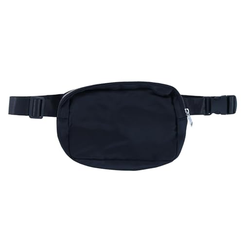 CTM Nylon Rectangle Belt Bag, Black - color: Black
