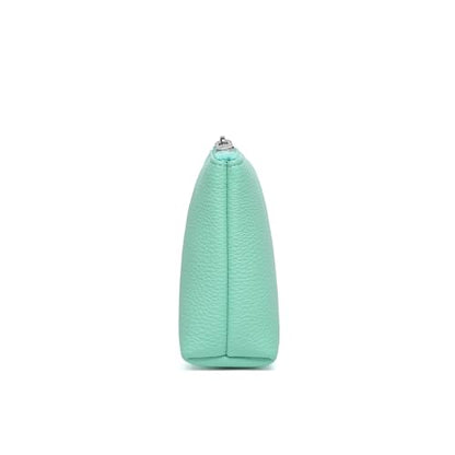 Small Makeup Bag for Purse, Leather Cosmetic (Light Green) - color: Light Green