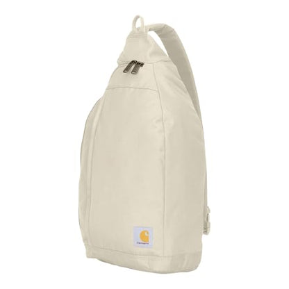 Carhartt Durable Sling Bag, Crossbody Backpack with Side Release Buckle, Tablet Sleeve and Adjustable Strap, Chalk, 10L - color: Chalk