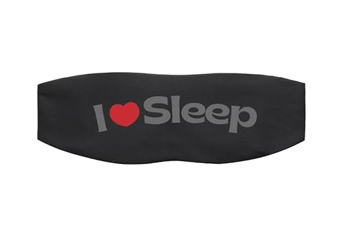 ALASKA BEAR Sleep Mask for Men and Women, Machine Washable Eye Mask for Sleeping Side/Back/Stomach 100% Blackout, Headband Design (I Love Sleep) - color: I Love Sleep