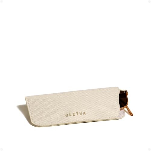 OLETHA Soft Glasses Case for Sunglasses, Readers & Eyeglasses, 2 Pack - color: Canvas Grain, Greige
