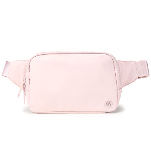 Pander Belt Bag Large 2L, Nylon Fanny Pack Purse for Women and Men with Adjustable Strap - color: Pink