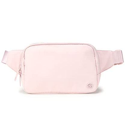 Pander Belt Bag Large 2L, Nylon Fanny Pack Purse for Women and Men with Adjustable Strap - color: Pink