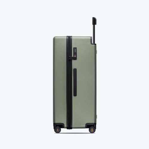 LEVEL8 Wide Handle Luggage, 28” Hardshell Large Checked Suitcase, Darkolive - color: Darkolive, size: 28Inch