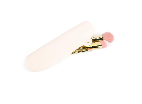 Womens Soft Silicone Travel Makeup Brush holder,Dust-proof Portable,Soft and Eco-Friendly Beauty Make up Organizer (1, Cream white Brush Holder) - color: Cream white Brush Holder