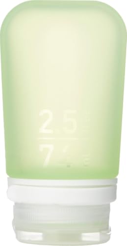 humangear GoToob+ (Medium) | Refillable Silicone Travel Bottle | Locking Lid | Food-Safe Material | Green, Medium (2.5 fl.oz.; 74ml) - color: Green, size: 2.5 Ounces