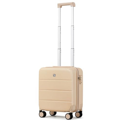 Hanke Underseat Carry On Luggage with Wheels, Hardside Small Suitcase - color: Cuba Sand, size: 16 Inch