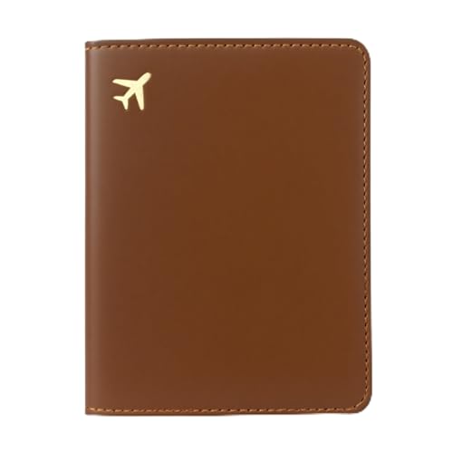 Passport Holder for Travel Essentials RFID Blocking PU Leather - color: Brown