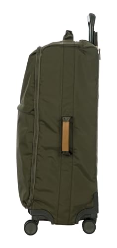 Bric's X Travel - 스피너 휠이 있는 휴대용 수하물 가방 - 53.3cm(21인치) 및 76.2cm(30인치) - 럭셔리 수하물 가방, 올리브, 블랙 - color: 올리브, size: Checked-Medium