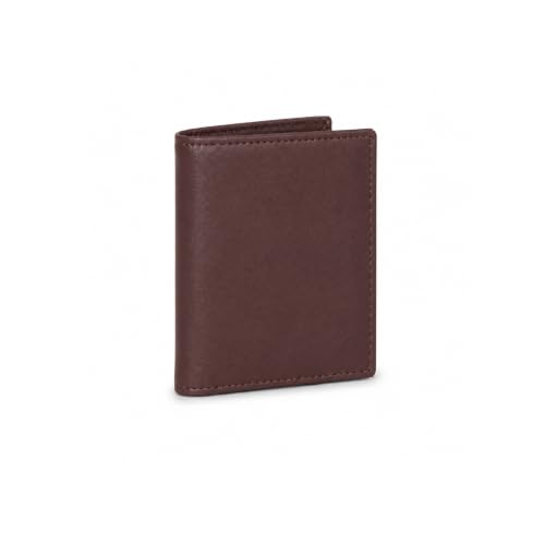 Leatherboss Slim Thin Leather Credit Card Id Mini Wallet Holder Bifold Driver's License Safe (Wine) - color: Wine