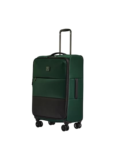 Antler Soft Stripe Medium Checked Luggage, Antler Green, 27.2", 74-88L - color: Antler Green, size: Medium