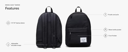 Herschel Supply Co. Unisex Classic Backpack, Black, 26L - color: Black, size: Standard - 26L