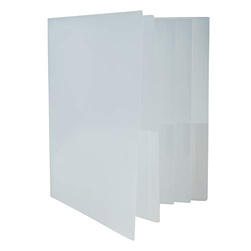 JAM PAPER Heavy Duty Plastic Multi Pocket Folders - 10 Pocket Organizer - Clear - Sold Individually - color: Clear, size: 10 Pocket (Sold Individually)