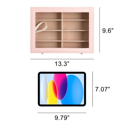 Frebeauty 8-Slot Sunglass Organizer,Sunglass Holder with Clear Lid - color: Pink, size: With Lid