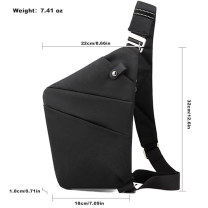 Anti Theft Travel Bag Sling Cross-body Bag Large Capacity - color: Black, style: Right Shoulder