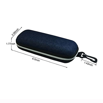 Unisex Semi-Hard Shell Eyeglasses Cases(3 Pack), Protective Case For Glasses - color: 3*blcak/Silver/Cowboy