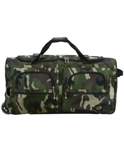 Rockland Rolling Duffel Bag, Black, 22" - color: CAMO, size: 40"