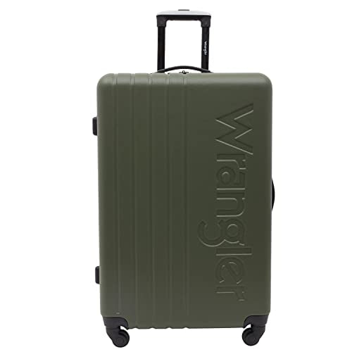Wrangler Quest Luggage Set, Olive Green, 3 Piece Set (30"/26"/22") - color: Olive Green, size: 3 Piece Set (28"/24"/20")