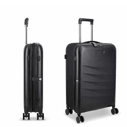 ROLLINK Foldable Mono Carry-On Suitcase 21” – Hardshell Luggage, Double Spinner Wheels, TSA Lock, Lightweight & Durable Travel Case – Scratch, Water & Impact Resistant (Black) - color: Black, size: Carry-On