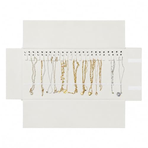UnionPlus Travel Necklaces Roll Organizer Anti-Tangle Large Beige - color: Beige, size: Large
