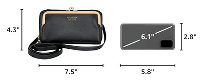 Montana West Crossbody Cell Phone Purse for Women RFID Blocking Cellphone Wallet - color: Wallet Black
