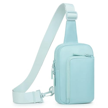 Mini Sling Bag for Men Women Fits for 6.3" Phone, Blue - color: 2 Pocket-blue