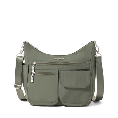 Baggallini Modern Everywhere Crossbody Bag for Women 11x9x4.5 Rfid Hobo Bag - color: Thyme