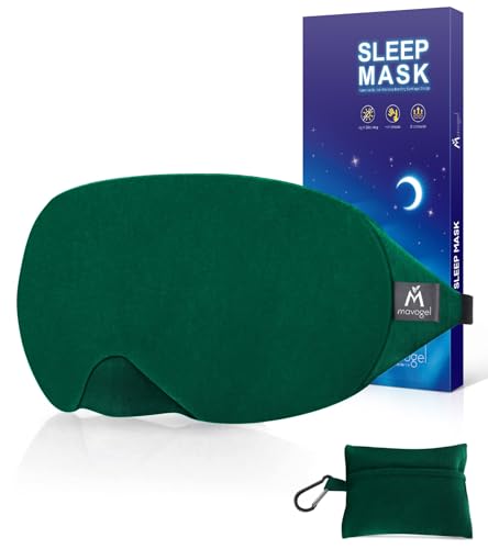 Mavogel Cotton Sleep Eye Mask, Breathable Light Blocking Sleep Mask - color: Green