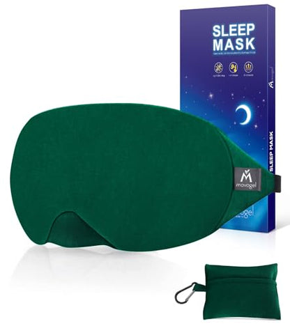 Mavogel Cotton Sleep Eye Mask, Breathable Light Blocking Sleep Mask - color: Green