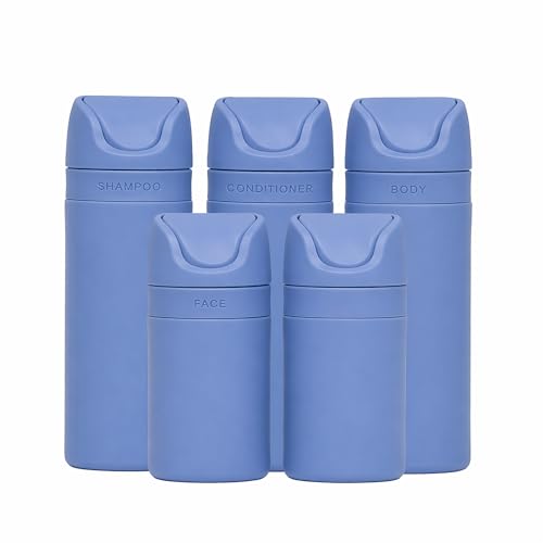 RIES Travel Bottles for Toiletries | Travel Size Containers | 5 Pack - color: Runaway Blue