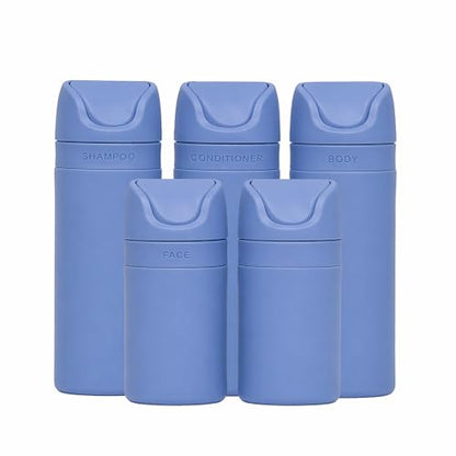 RIES Travel Bottles for Toiletries | Travel Size Containers | 5 Pack - color: Runaway Blue