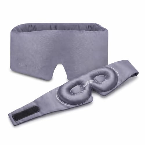 Calm&Relax Bamboo Sleep Mask - Cooling 3D Eye Mask, Lash Friendly，Gray - color: Grey