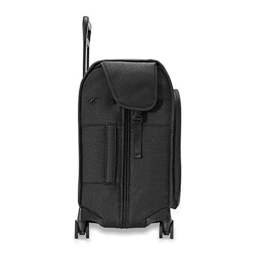 Briggs & Riley Deluxe Wardrobe Spinner - Checked Luggage for Travel, Suitcases with Wheels, Softside Rolling Bag for Men & Women, Built in Hook for Clothes - Baseline Collection, Black - size: Large